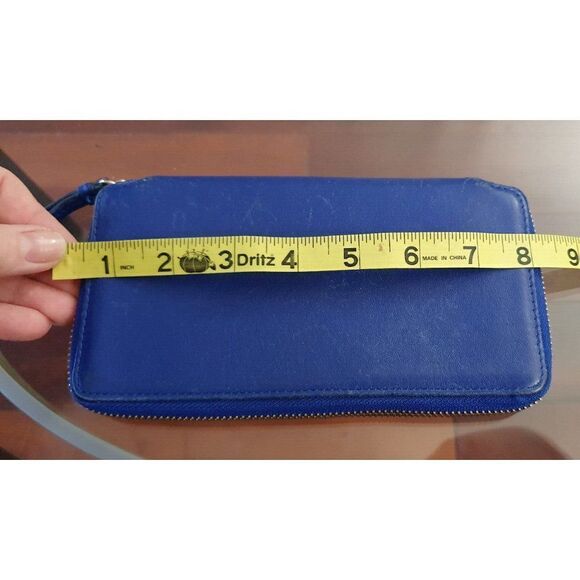 Barneys New York Cobalt Blue Leather Zip Around Wallet - Picture 7 of 7